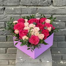 Цветочная композиция из Розы в коробке в Васютино