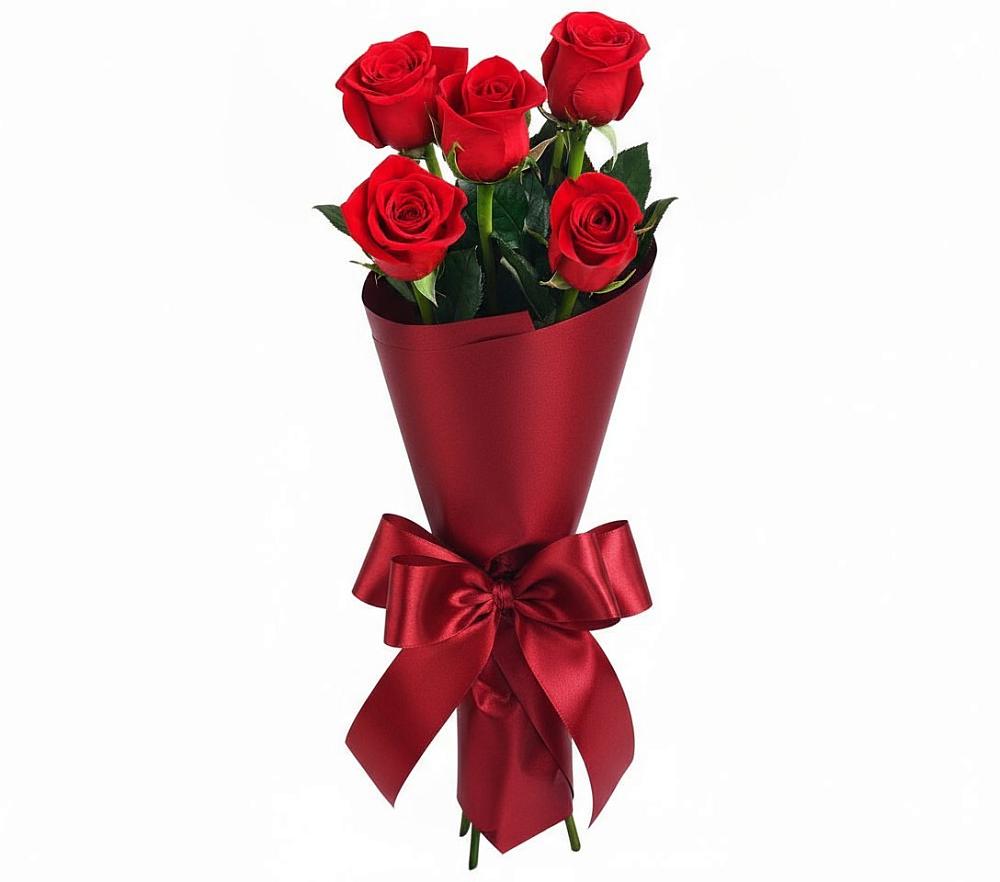 Букет 5 Красных роз Эдлесс Лав в Васютино
