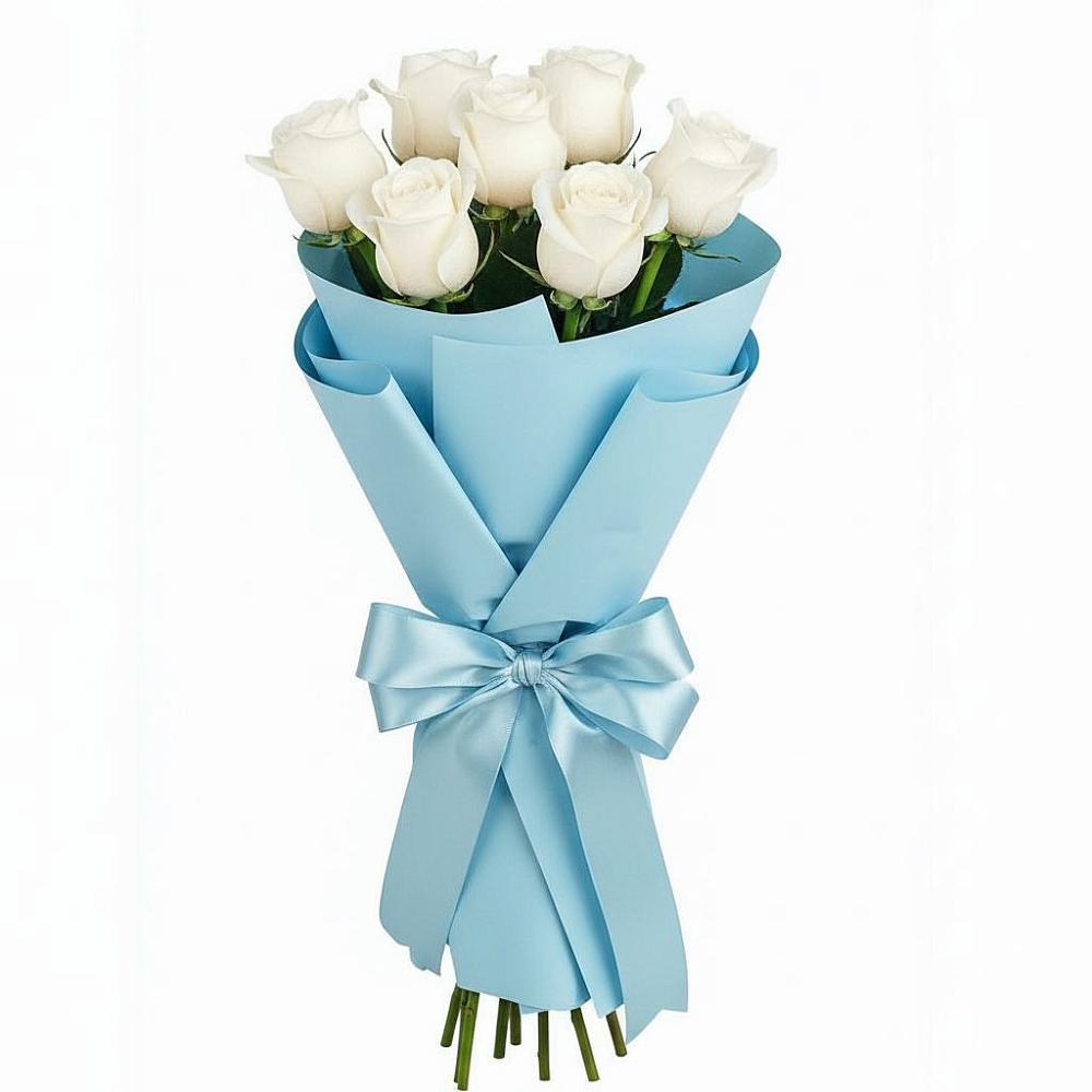 Букет 7 белых роз Проуд в Васютино