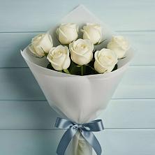 Букет 7 Белых роз Эдлесс Лав в Васютино