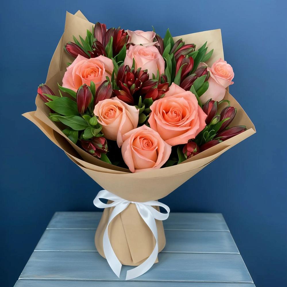 Букет цветов из: Розы и Альстромерии в Васютино