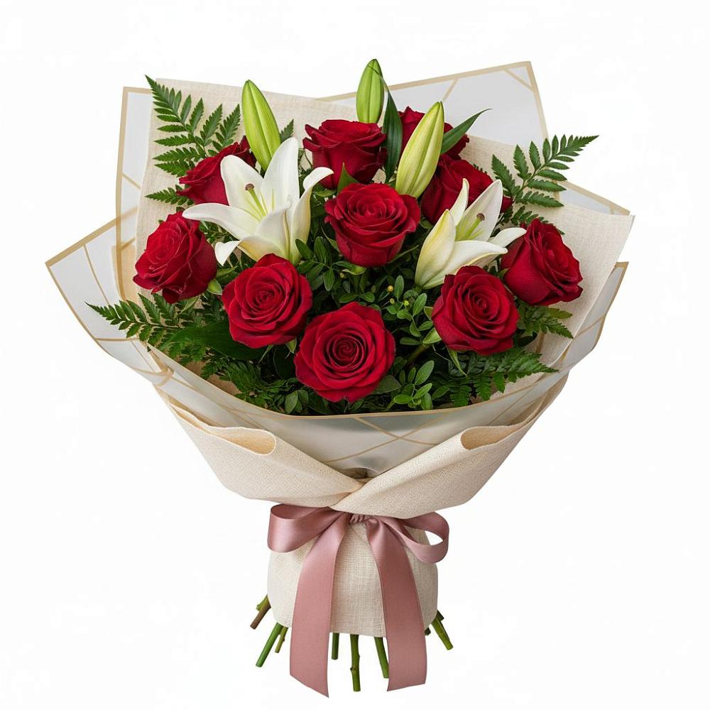 Букет цветов из: Лилии и Розы в Васютино