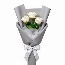 Букет 3 белые розы в Васютино