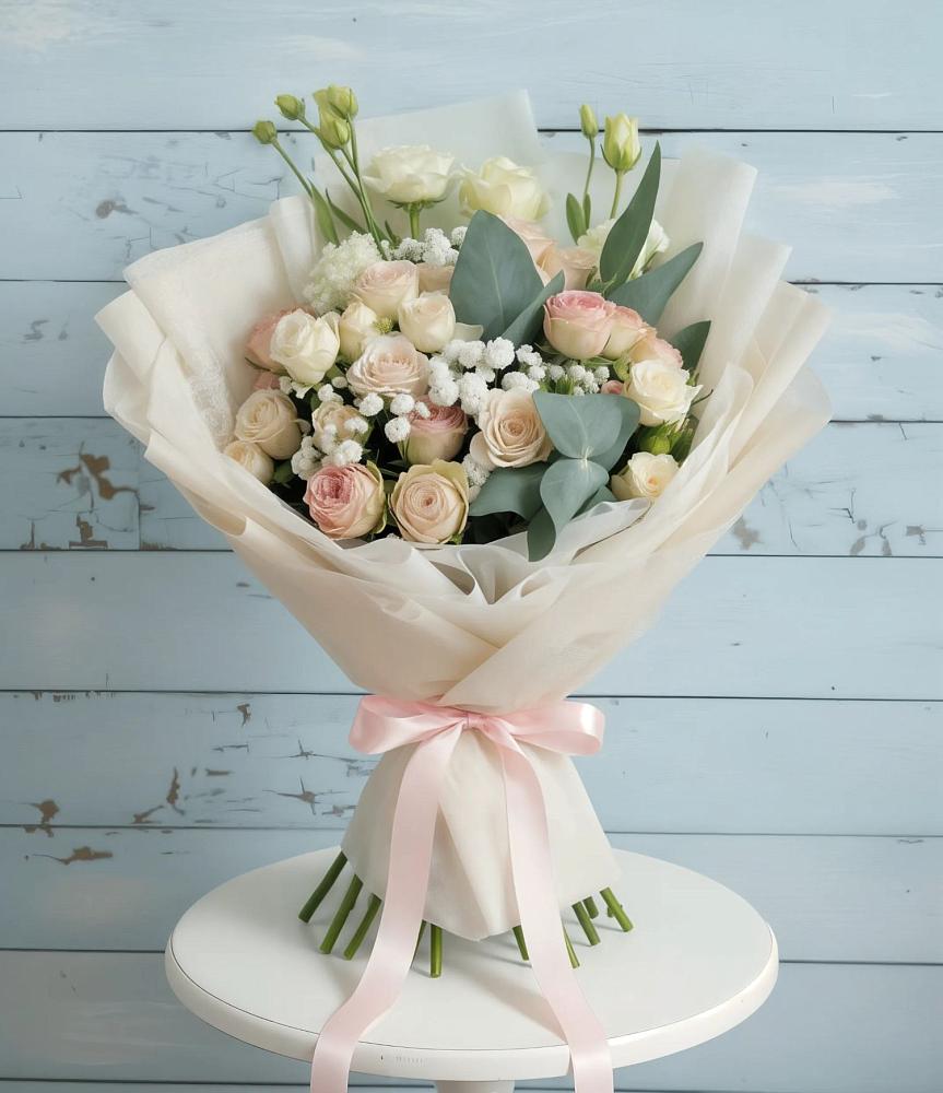 Букет цветов из: Розы и Лизиантусы в Васютино