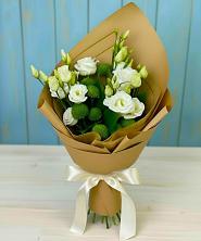 Букет цветов из:  Хризантемы и Лизиантусы в Васютино