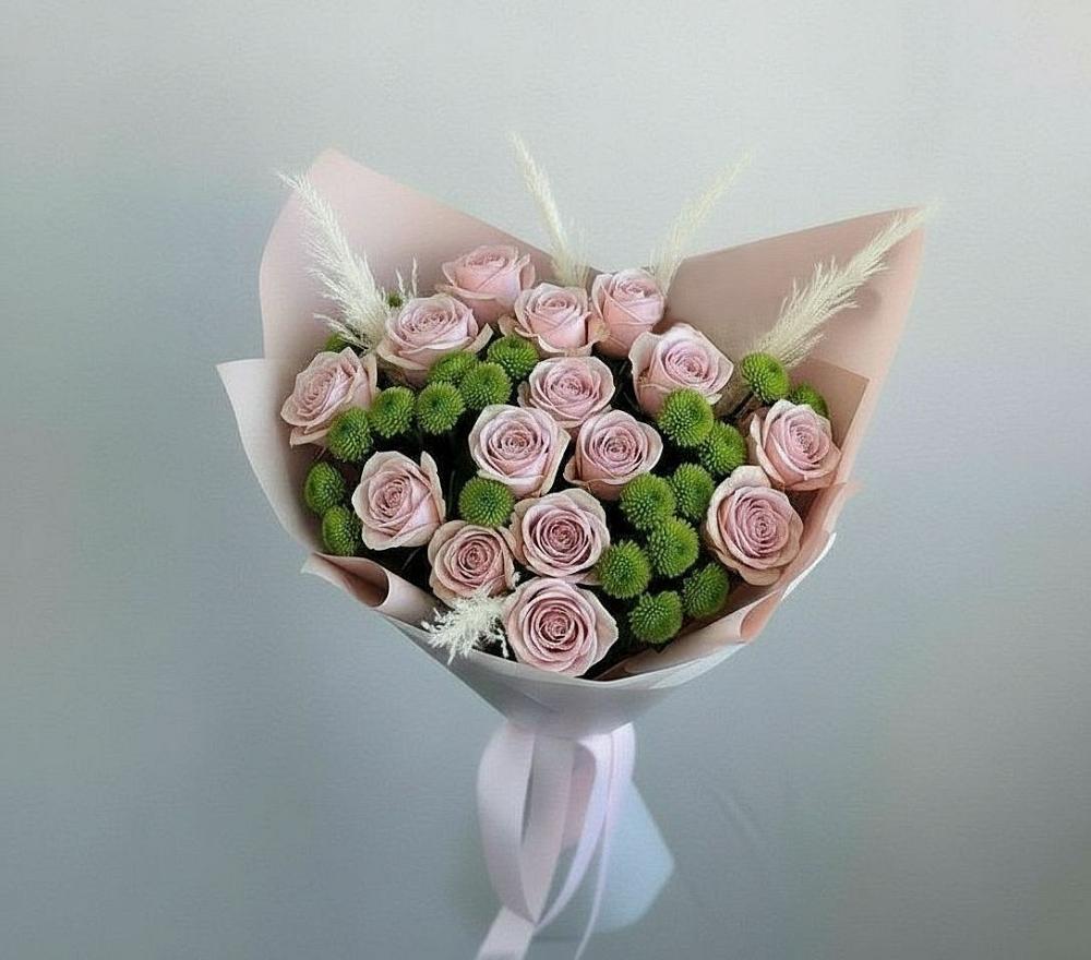 Букет цветов из: Розы и Хризантемы в Васютино