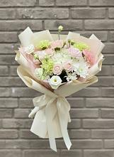 Букет цветов из:  Гвоздики, Розы, Лизиантусы и Хризантемы в Васютино
