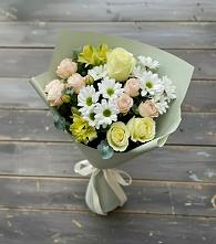 Букет цветов из:  Альстромерии, Розы и Хризантемы в Васютино