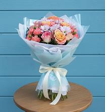 Букет цветов из:  Хризантемы и Розы в Васютино