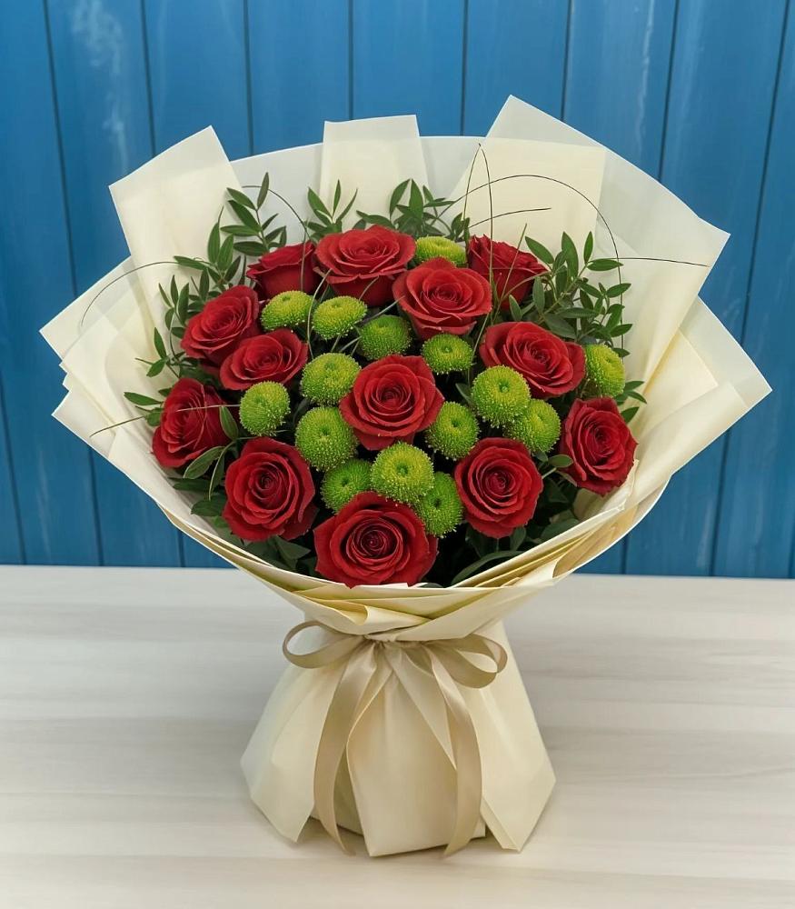 Букет цветов из: Розы и Хризантемы в Васютино