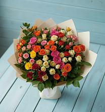 Букет Микс из разноцветных кустовых роз #REPLACE_PRED# Васютино